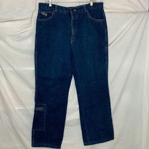 vintage Simpson Flyin Machine flannel lined motorcycle jeans 38x35